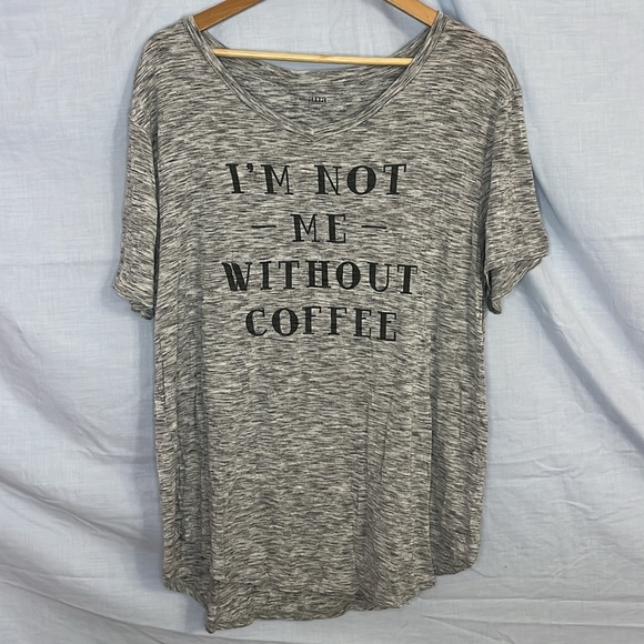 a.n.a Gray Marled "I'M NOT ME WITHOUT COFFEE" Tee Shirt in XXL - Picture 2 of 16
